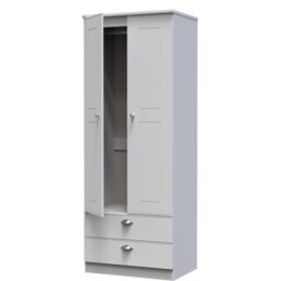 Ready Assembled 2 U Albert 2 Door 2 Drawer Wardrobe (Ready Assembled) in Grey - thumbnail 5