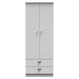 Ready Assembled 2 U Albert 2 Door 2 Drawer Wardrobe (Ready Assembled) in Grey - thumbnail 1
