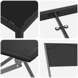 Berkfield Home 5 Piece Garden Dining Set Black Textilene & Steel - thumbnail 9