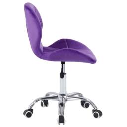 SPETLEK Cushioned Velvet Desk Office Chair Chrome with Legs Lift in Purple - Size: 0.6m2 - thumbnail 4
