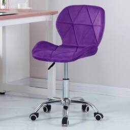 SPETLEK Cushioned Velvet Desk Office Chair Chrome with Legs Lift in Purple - Size: 0.6m2 - thumbnail 2