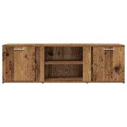 Berkfield Home TV Cabinet Old Wood 120x34x37 cm Engineered Wood in Brown - Size: 120 x 34 x 37 cm - thumbnail 4