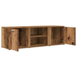 Berkfield Home TV Cabinet Old Wood 120x34x37 cm Engineered Wood in Brown - Size: 120 x 34 x 37 cm - thumbnail 7
