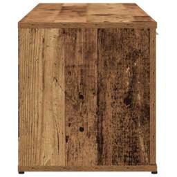 Berkfield Home TV Cabinet Old Wood 120x34x37 cm Engineered Wood in Brown - Size: 120 x 34 x 37 cm - thumbnail 5