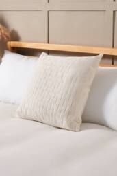 BHS Geo Cushion with Lurex Yarn in Off-White - thumbnail 1