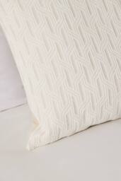 BHS Geo Cushion with Lurex Yarn in Off-White - thumbnail 2
