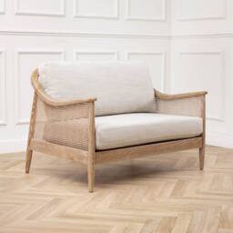 Voyage Maison Remi 2-Seater Rattan Chair in Light Oak - thumbnail 6