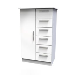 Ready Assembled 2 U Trent 1 Door 5 Drawer Childrens Wardrobe (Ready Assembled) in White - thumbnail 3