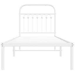 Berkfield Home Metal Bed Frame without Mattress with Headboard White 80x200cm - Size: 80x200 cm - thumbnail 4
