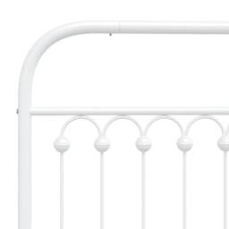 Berkfield Home Metal Bed Frame without Mattress with Headboard White 80x200cm - Size: 80x200 cm - thumbnail 7