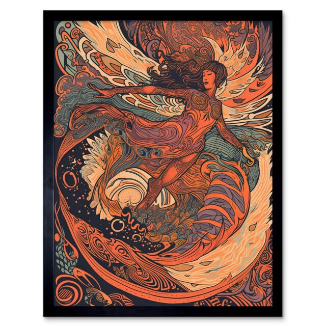 "Artery8 Wall Art Print Astral Projection Conceptual Art Art Framed in Black - Size: W12"" x H16""" - image 1