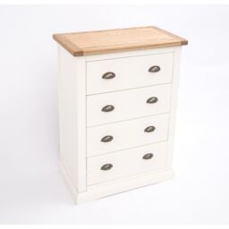 Cabinet Bits Cosenza 4 Drawer Chest of Drawers Brass Cup Handle in Off-White - thumbnail 3