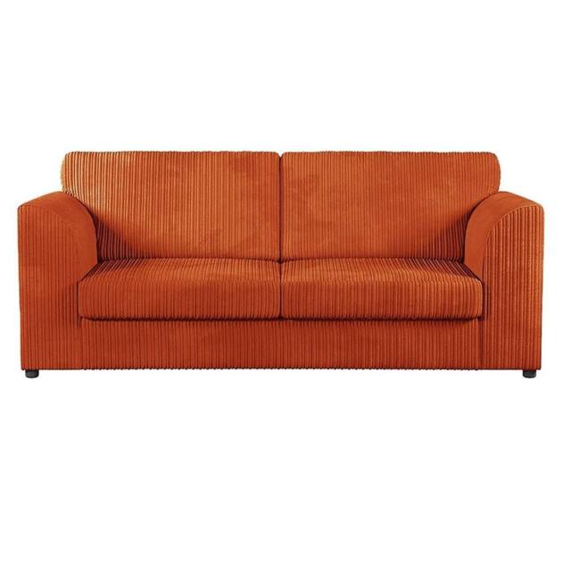 Furniture 786 Hannah Jumbo Cord Full Back 3 Seater Sofa in Orange - image 1