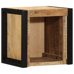 Berkfield Home Bedside Cabinet 40x35x40 cm Solid Rough Wood Mango in Brown - Size: 40 x 35 x 40 cm - thumbnail 1
