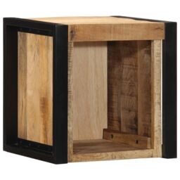 Berkfield Home Bedside Cabinet 40x35x40 cm Solid Rough Wood Mango in Brown - Size: 40 x 35 x 40 cm - thumbnail 2