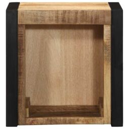Berkfield Home Bedside Cabinet 40x35x40 cm Solid Rough Wood Mango in Brown - Size: 40 x 35 x 40 cm - thumbnail 4
