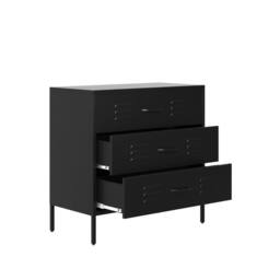 Wyld Haus Flamingo Black Metal Chest of 3 Drawers - thumbnail 4