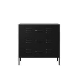 Wyld Haus Flamingo Black Metal Chest of 3 Drawers - thumbnail 2