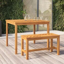 Berkfield Home Garden Dining Table 90x90x74 cm Solid Wood Acacia in Brown - Size: 90 x 90 x 74 cm - thumbnail 1