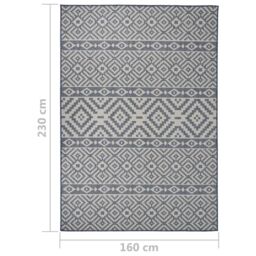 Berkfield Home Outdoor Flatweave Rug 160x230 cm Blue Stripes - Size: 100 cm diameter - thumbnail 6