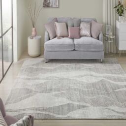 The Rug Shop UK Grey Modern Abstract Viscose Luxurious Easy to Clean Area Rug - Size: 170 cm x 240 cm - thumbnail 1