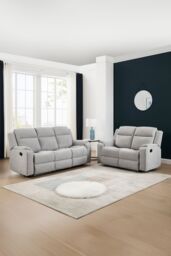 More4Homes Orka 2+3 Seater Fabric Manual Recliner Sofa Set in Grey - thumbnail 1