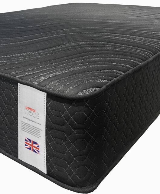 Somnior Obsidian 7 Zone Pocket Spring Motion Isolation Black Mattress 28cm - Size: Double - image 1