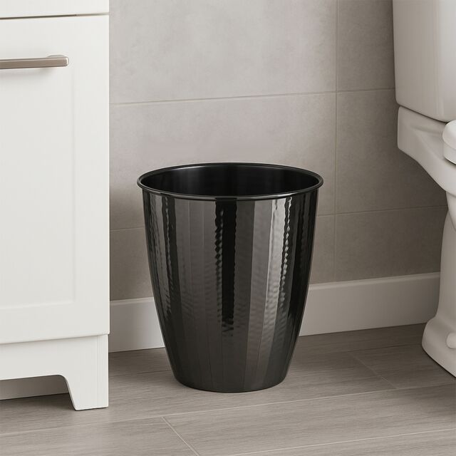 Orsina Hammered Waste Bin in Black - image 1