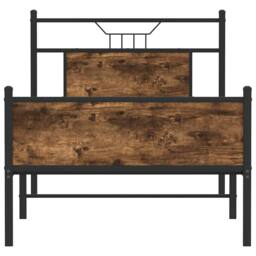Berkfield Home Durable Bed Frame Frame Smoked Oak 75x190 cm Small Single Wood in Brown - thumbnail 6