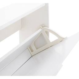 FORGEVIO NARROW HIGH GLOSS 2 TIER SHOE CABINET WHITE - thumbnail 4