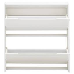 FORGEVIO NARROW HIGH GLOSS 2 TIER SHOE CABINET WHITE - thumbnail 3