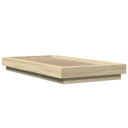 Berkfield Home Bed Frame without Mattress Sonoma Oak 90x200 cm in Brown - thumbnail 3