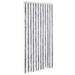 Berkfield Home Insect Curtain Grey & White 100x220 cm Chenille - thumbnail 2
