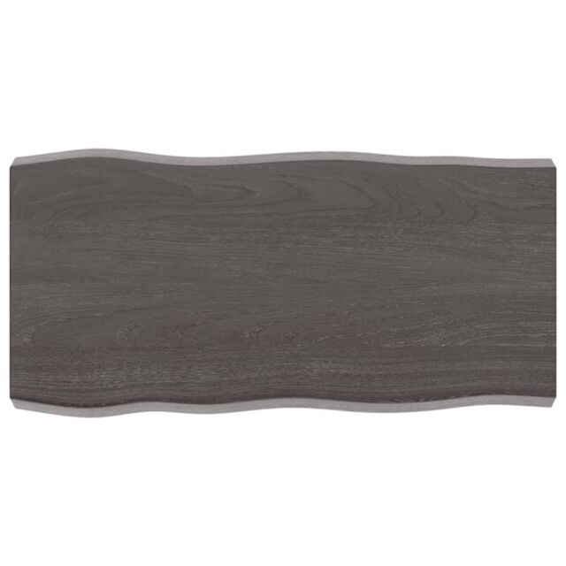 Berkfield Home Table Top Dark Grey 80x40x(2-6) cm Treated Solid Wood Live Edge in Brown - image 1