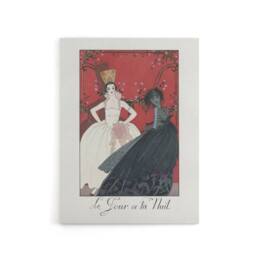 "Artery8 Day & Night Parisian Fashion Advert Barbier Canvas Wall Art in White - Size: W18"" x H24""" - thumbnail 1