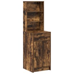Berkfield Home Highboard in Smoked Oak, 40x41x135 cm, Made of Engineered Wood in Brown - Size: 40 x 41 x 135 cm - thumbnail 2