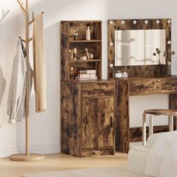 Berkfield Home Highboard in Smoked Oak, 40x41x135 cm, Made of Engineered Wood in Brown - Size: 40 x 41 x 135 cm - thumbnail 1