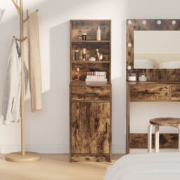 Berkfield Home Highboard in Smoked Oak, 40x41x135 cm, Made of Engineered Wood in Brown - Size: 40 x 41 x 135 cm - thumbnail 4