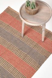 Homescapes Multicolour Geometric Patterned Jute Rug - Size: 60 cm x 100 cm - thumbnail 1