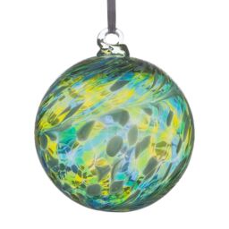 Sienna Glass 8cm Friendship Ball Green & Blue in Bottle Green - thumbnail 1