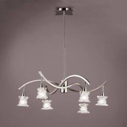 Netlighting Salomon Telescopic Lamp 6 Light G9 Satin Nickel in Grey - thumbnail 2