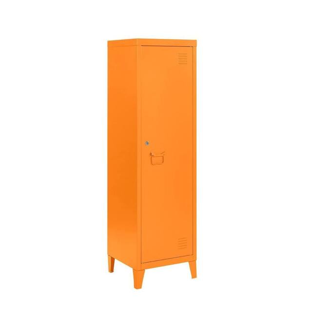Moderna Orange Metal Locker Cabinet, 2 Shelves, 1 Door for Home or Office - image 1