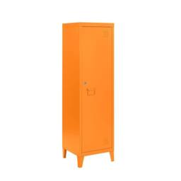 Moderna Orange Metal Locker Cabinet, 2 Shelves, 1 Door for Home or Office
