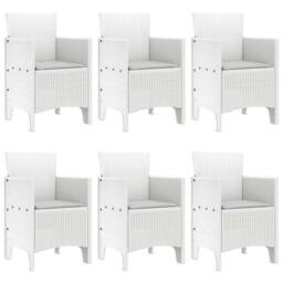 Berkfield Home 7 Piece Garden Dining Set with Cushions White Poly Rattan - thumbnail 4