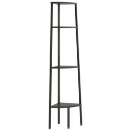 Berkfield Home 4-Tier Corner Shelf Black 45.5x31.5x150 cm - thumbnail 2