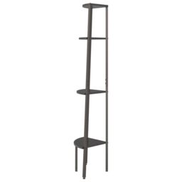 Berkfield Home 4-Tier Corner Shelf Black 45.5x31.5x150 cm - thumbnail 4