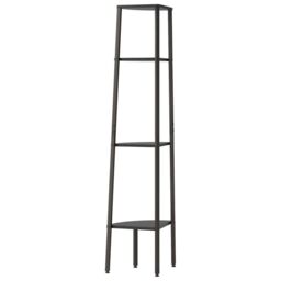 Berkfield Home 4-Tier Corner Shelf Black 45.5x31.5x150 cm - thumbnail 5