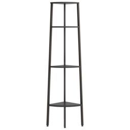 Berkfield Home 4-Tier Corner Shelf Black 45.5x31.5x150 cm - thumbnail 3