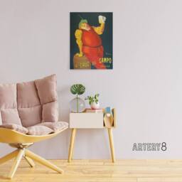 "Artery8 La Cruz del Campo Beer Vintage Ad Canvas Wall Art Print Cappiello in Red - Size: W12"" x H16""" - thumbnail 3