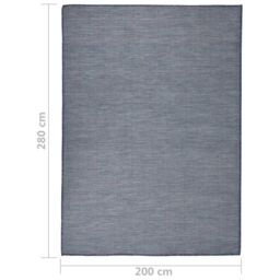 Berkfield Home Outdoor Flatweave Rug 200x280 cm Blue - Size: 100 cm diameter - thumbnail 6